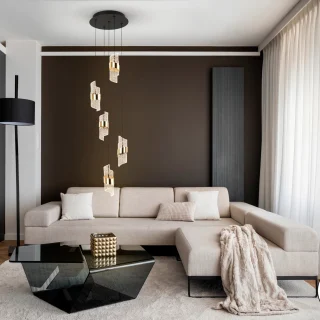 Lámpara de Techo 5 Luces Negro-Oro Iliada Schuller