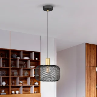 Lámpara de Techo 1 Luz Oro-Negro Osiris Schuller