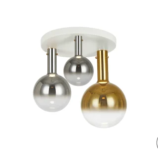 Plafón 3 Luces Blanco Smoke Oro Matices Schuller