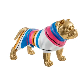 Figura Pitbull Mediano Oro-Rayas Taison Schuller