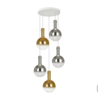 Lámpara Colgante 5 Luces Blanco Smoke Matices Schuller