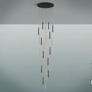 Lámpara de Techo Varas Oro/Negro Schuller