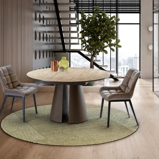 Mesa Comedor Redonda Travertino Samara Schuller