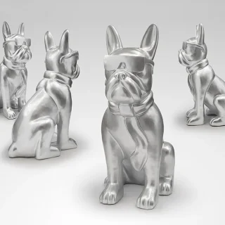 Figura Bulldog Francés Plata | Schuller - 722582 | luzguru.com