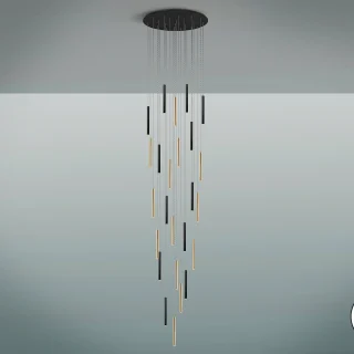 Lámpara Colgante Oro/Negro Varas Schuller