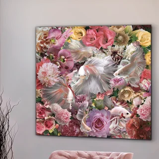 Cuadro Peces Luchador Siam Foto 120x120 Schuller