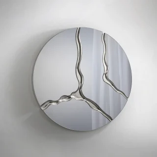 Espejo Redondo Pan de Plata Surcos Schuller