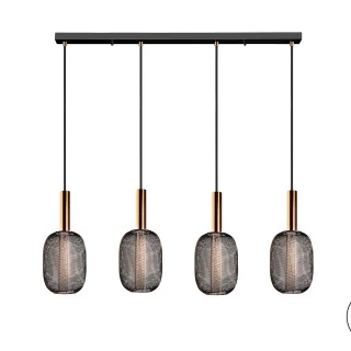 Lámpara Colgante 4 Luces Oro/Negro Micrón Schuller