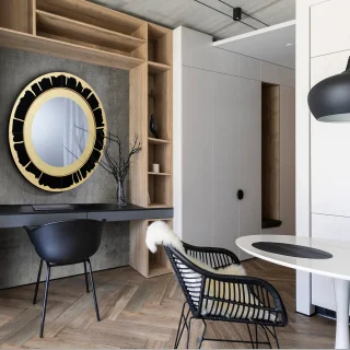 Espejo Pan de Oro-Negro D90 Ocaso Schuller