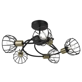 Lámpara 5 Luces Bermeo Negro Mate 5x40W E-14 | AJP / Alemar | 60177