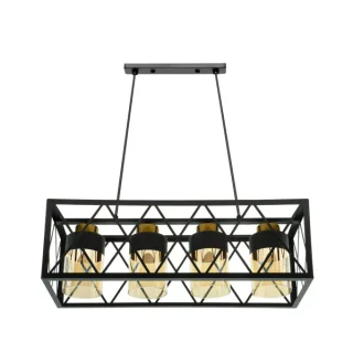 Lámpara Frutti Negra 4xE27 | Fabrilamp / Abrila FRUTTI | 63cm | Ref: 221894086 | LUZGURU