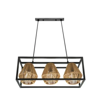 Lámpara Tutti Negra/Natural 3xE27 | Fabrilamp / Abrila TUTTI | Ref: 221793086 | LUZGURU