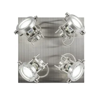 Plafón 4 Luces OLBIA Niquel Satinado GU10 | AJP/Alemar | 10659