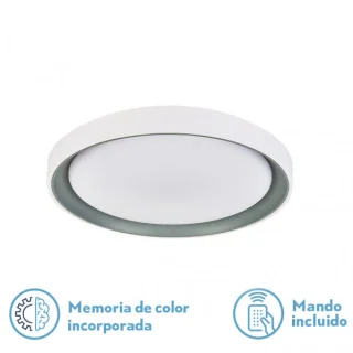 Plafón Luanda 48W LED Gris: Iluminación Regulable con Mando a Distancia