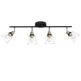 Regleta 4L Indigo Negra-Madera 4x40W E-14 | AJP / Alemar | Ref: 11044 | LUZGURU