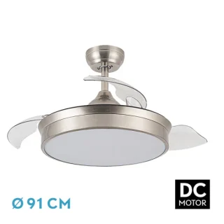 Ventilador DC Niquel 91cm | Fabrilamp / Abrila CALA | Ref: 158999003 | LUZGURU